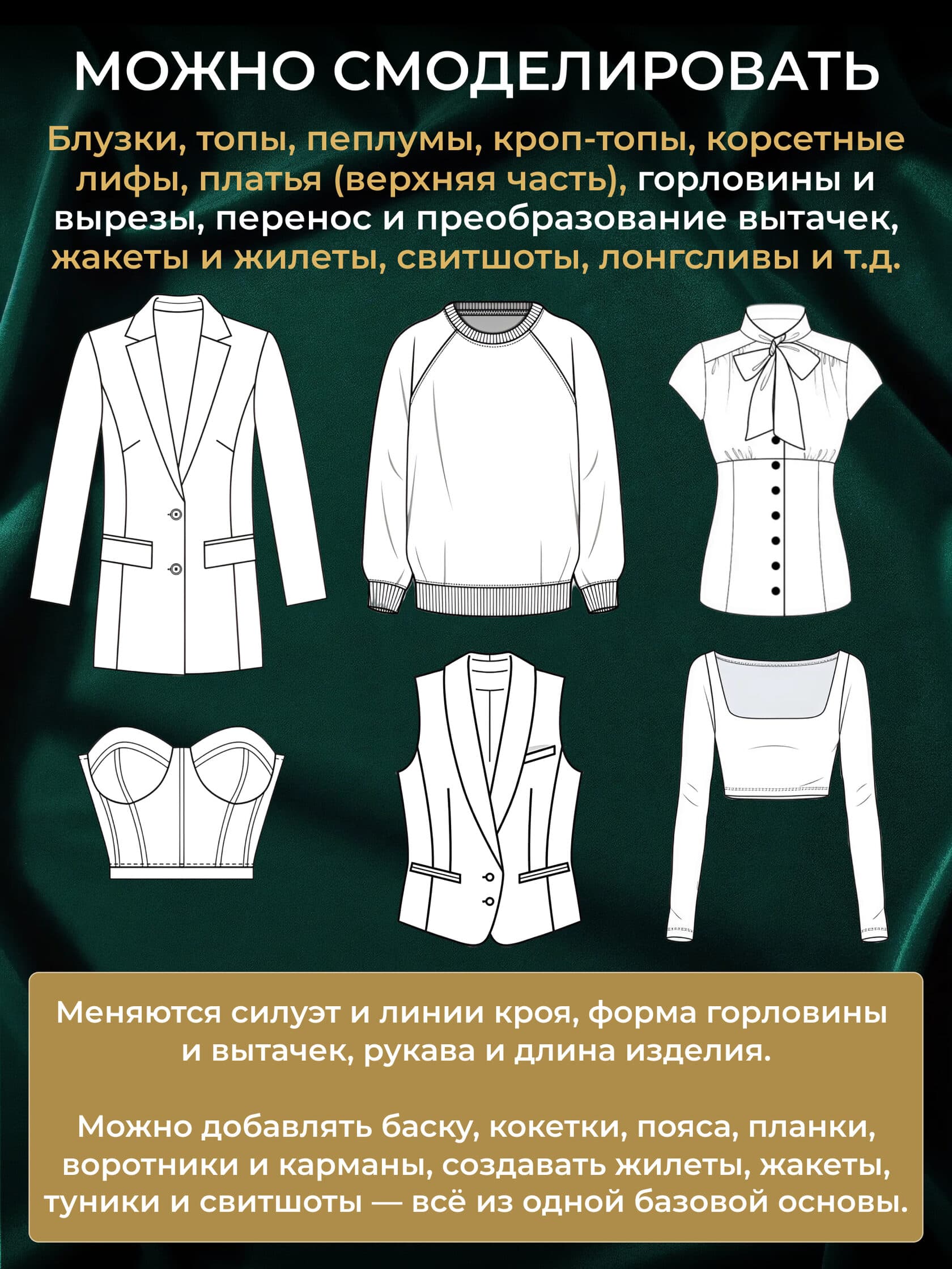 Базовая выкройка верха — для моделирования худи и свитшотов